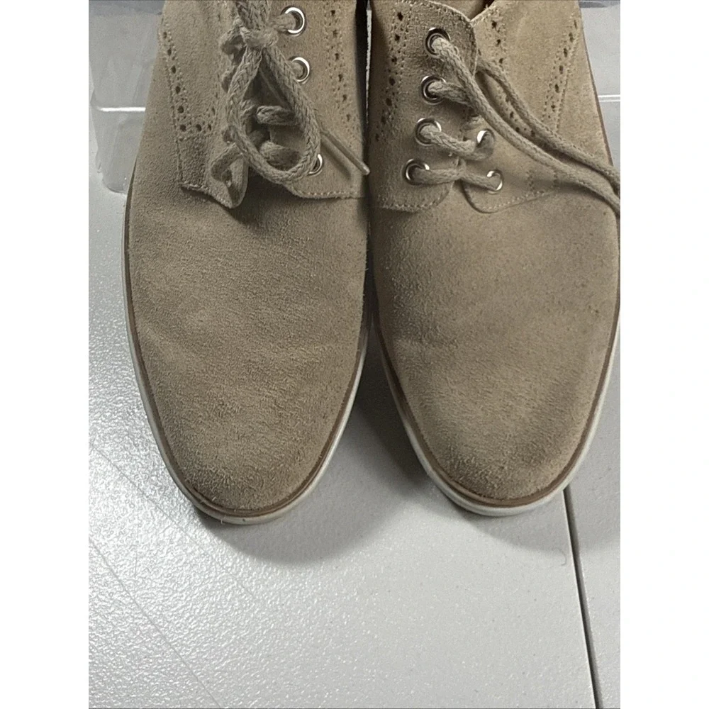 Peter Millar Plain Toe Derby Tan Suede Leather Oxford Shoes Mens Size 10 MS18F15